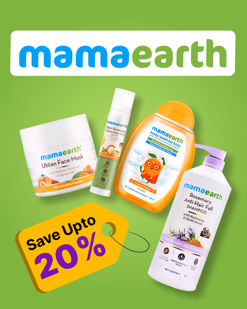 Mamaearth voucher deal. Save up to 20% on personal care gift cards.