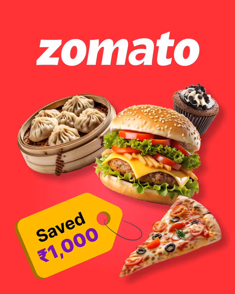 Zomato food voucher deal. Save on dining and delivery gift cards.